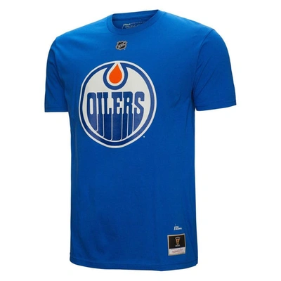 Shop Mitchell & Ness Grant Fuhr Royal Edmonton Oilers  Name & Number T-shirt