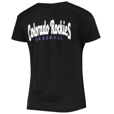 Shop New Era Black Colorado Rockies 2-hit Front Twist Burnout T-shirt