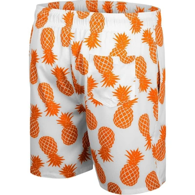 Shop Colosseum White/orange Clemson Tigers Pineapple Swim Shorts