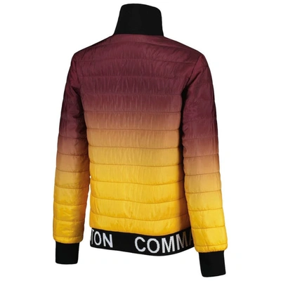 Shop The Wild Collective Burgundy/gold Washington Commanders Color Block Full-zip Puffer Jacket