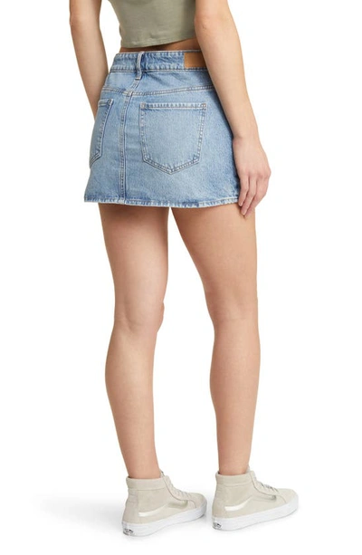 Shop Pacsun Bella Denim Miniskirt In Medium Indigo