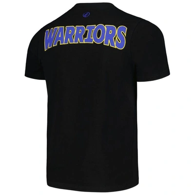 Shop Fisll Black Golden State Warriors 3d Puff Print Sliced Logo T-shirt