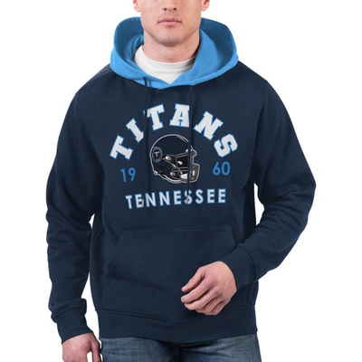 Shop G-iii Sports By Carl Banks Navy Tennessee Titans Colorblock Pullover Hoodie