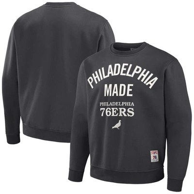Shop Staple Nba X  Anthracite Philadelphia 76ers Plush Pullover Sweatshirt