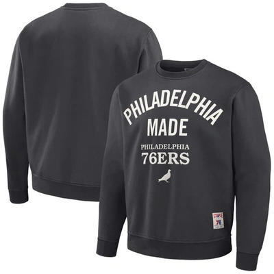 Staple Men's Nba X  Anthracite Philadelphia 76ers Plush Pullover Sweatshirt In Anthracite