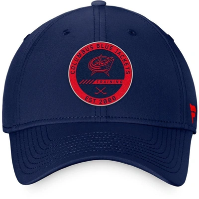 Shop Fanatics Branded Navy Columbus Blue Jackets Authentic Pro Team Training Camp Practice Flex Hat