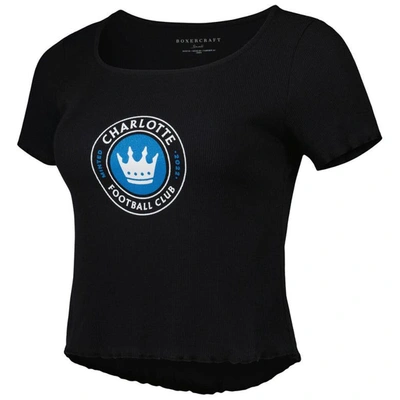 Shop Boxercraft Black Charlotte Fc Baby Rib T-shirt