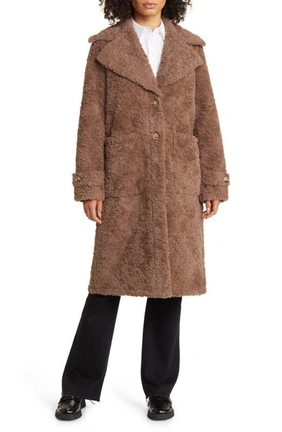 Shop Sam Edelman Faux Shearling Longline Coat In Mink