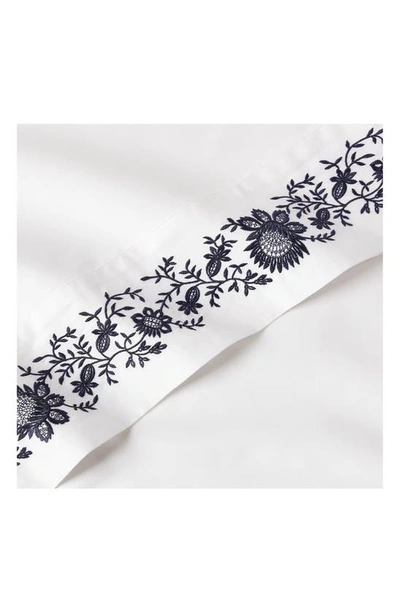 Shop Ralph Lauren Eloise Set Of 2 Embroidered 624 Thread Count Organic Cotton Pillowcases In Polo Navy
