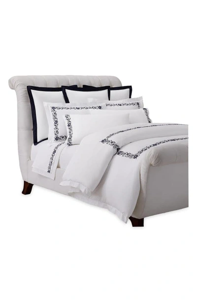 Shop Ralph Lauren Eloise Set Of 2 Embroidered 624 Thread Count Organic Cotton Pillowcases In Polo Navy