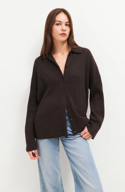 Shop Reformation Fantino Recycled Cashmere Blend Cardigan In Compost