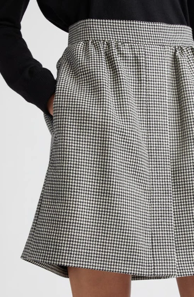Shop Max Mara Toano Houndstooth Check Virgin Wool Skirt In Black White