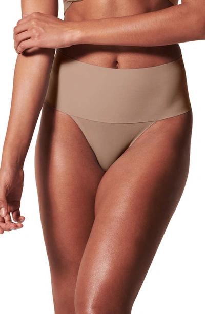 Shop Spanx Undie-tectable Thong In Cafe Au Lait