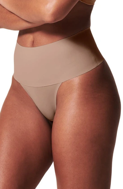 Shop Spanx Undie-tectable Thong In Cafe Au Lait