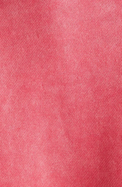 Shop Alexander Wang T Essential Cotton Blend Fleece Logo Sweateshirt In Soft Cherry