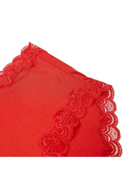 Uwila Warrior Soft Silks Lace-trim Bikini Briefs In Fiery Red