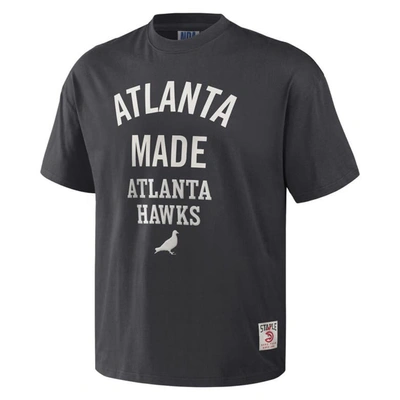 Shop Staple Nba X  Anthracite Atlanta Hawks Heavyweight Oversized T-shirt