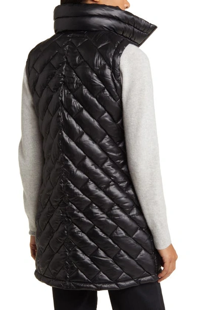 Shop Via Spiga Quilted Puffer Vest With Bib In Black