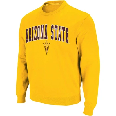 Shop Colosseum Gold Arizona State Sun Devils Arch & Logo Crew Neck Sweatshirt