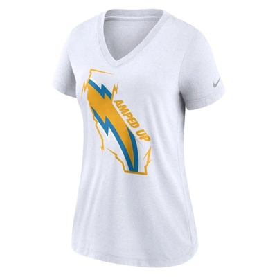 Shop Nike White Los Angeles Chargers Hometown Collection Tri-blend V-neck T-shirt