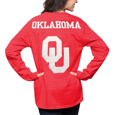 Shop Pressbox Crimson Oklahoma Sooners The Big Shirt Oversized Long Sleeve T-shirt