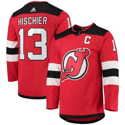Shop Adidas Originals Adidas Nico Hischier Red New Jersey Devils Home Primegreen Authentic Player Jersey
