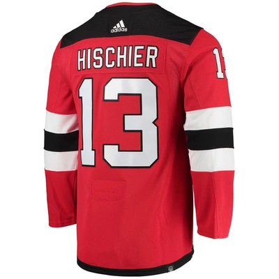 Shop Adidas Originals Adidas Nico Hischier Red New Jersey Devils Home Primegreen Authentic Player Jersey