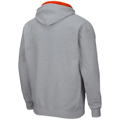 Shop Colosseum Heathered Gray Clemson Tigers Arch & Logo 3.0 Full-zip Hoodie In Heather Gray