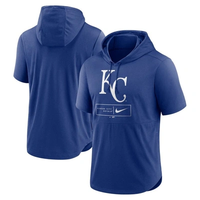 Shop Nike Royal Kansas City Royals Lockup Performance Short Sleeve Lightweight Hooded Top