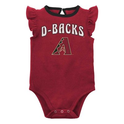 Shop Outerstuff Girls Newborn & Infant Red/heather Gray Arizona Diamondbacks Little Fan Two-pack Bodysuit Set