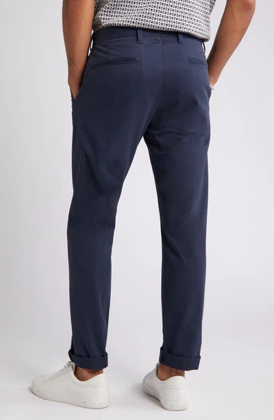 Shop Open Edit Slim Fit Stretch Cotton Chinos In Navy Eclipse