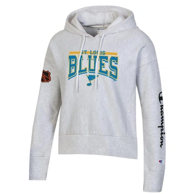Shop Champion Heathered Gray St. Louis Blues Reverse Weave Pullover Hoodie In Heather Gray