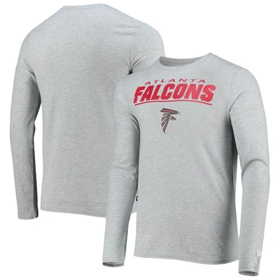 Shop New Era Heathered Gray Atlanta Falcons Combine Authentic Stated Long Sleeve T-shirt In Heather Gray