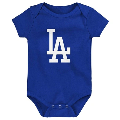 Shop Outerstuff Infant Royal/white/heather Gray Los Angeles Dodgers Biggest Little Fan 3-pack Bodysuit Set