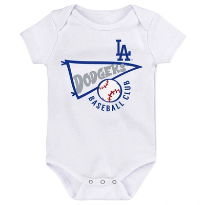 Shop Outerstuff Infant Royal/white/heather Gray Los Angeles Dodgers Biggest Little Fan 3-pack Bodysuit Set