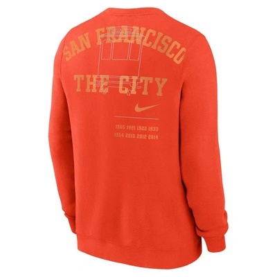 Shop Nike Orange San Francisco Giants Statement Ball Game Fleece Pullover Sweatshirt