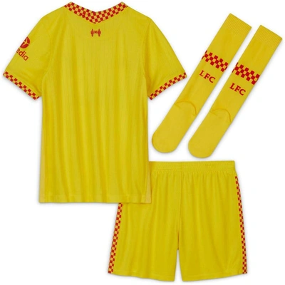Shop Nike Infant  Yellow Liverpool 2021/22 Third Replica Kit