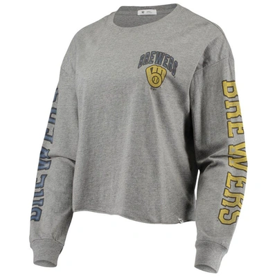 Shop 47 ' Heathered Gray Milwaukee Brewers Ultra Max Parkway Long Sleeve T-shirt In Heather Gray
