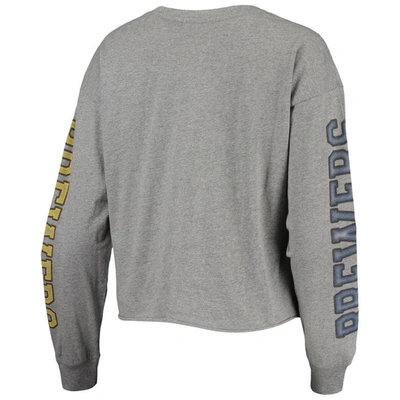 Shop 47 ' Heathered Gray Milwaukee Brewers Ultra Max Parkway Long Sleeve T-shirt In Heather Gray