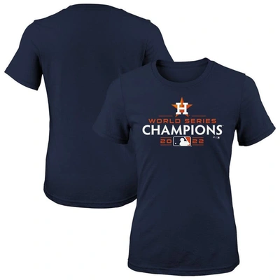 Shop Fanatics Girls Youth  Branded Navy Houston Astros 2022 World Series Champions Logo T-shirt