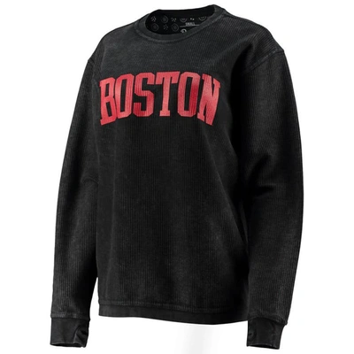 Pressbox Black Boston University Comfy Cord Vintage Wash Basic Arch Pullover Sweatshirt In Black