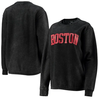 Shop Pressbox Black Boston University Comfy Cord Vintage Wash Basic Arch Pullover Sweatshirt