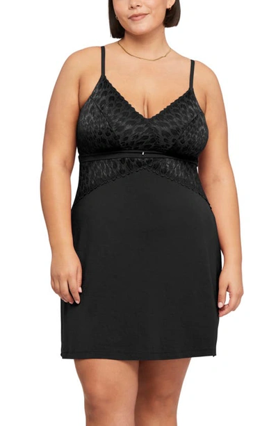 Shop Montelle Intimates Modal Blend Short Chemise In Black