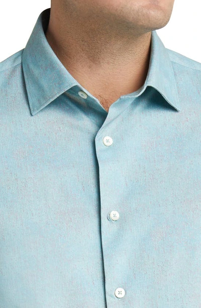 Bugatchi James Ooohcotton® Mélange Button-up Shirt In Jade