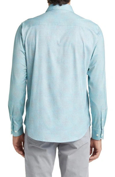 Bugatchi James Ooohcotton® Mélange Button-up Shirt In Jade