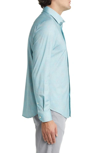 Bugatchi James Ooohcotton® Mélange Button-up Shirt In Jade