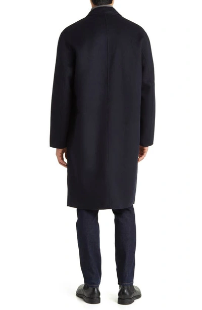 Shop Bugatchi Tailor Fit Wool Blend Longline Coat In Navy