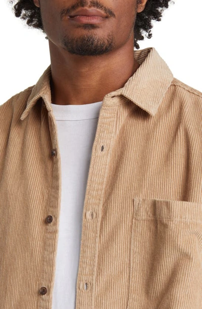 Shop Topman Oversize Corduroy Button-up Shirt In Ivory