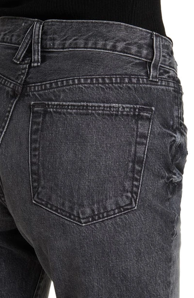 Shop Slvrlake Tyler Mid Rise Straight Leg Organic Cotton Jeans In Black Coal