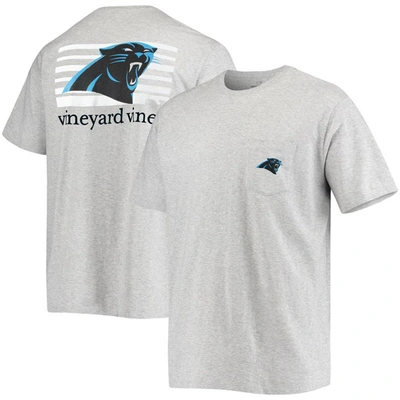 Shop Vineyard Vines Gray Carolina Panthers Block Pocket T-shirt